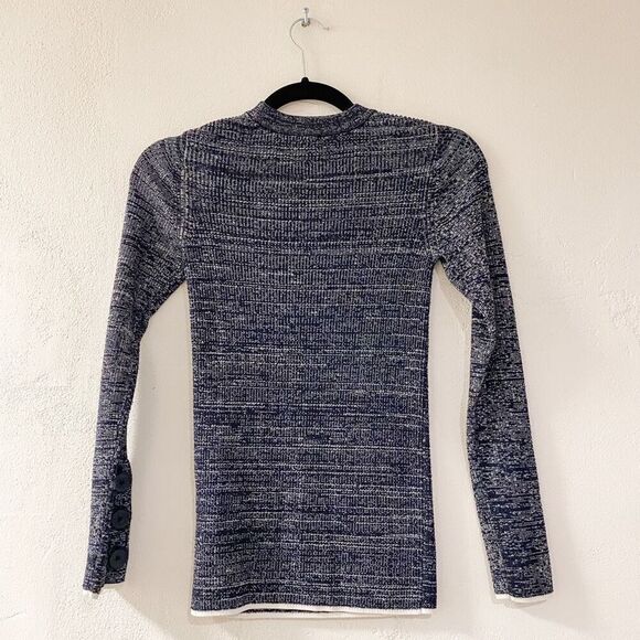 Reiss Sierra Crew Neck Sweater in Navy Blue Melange Small - Picture 3 of 8